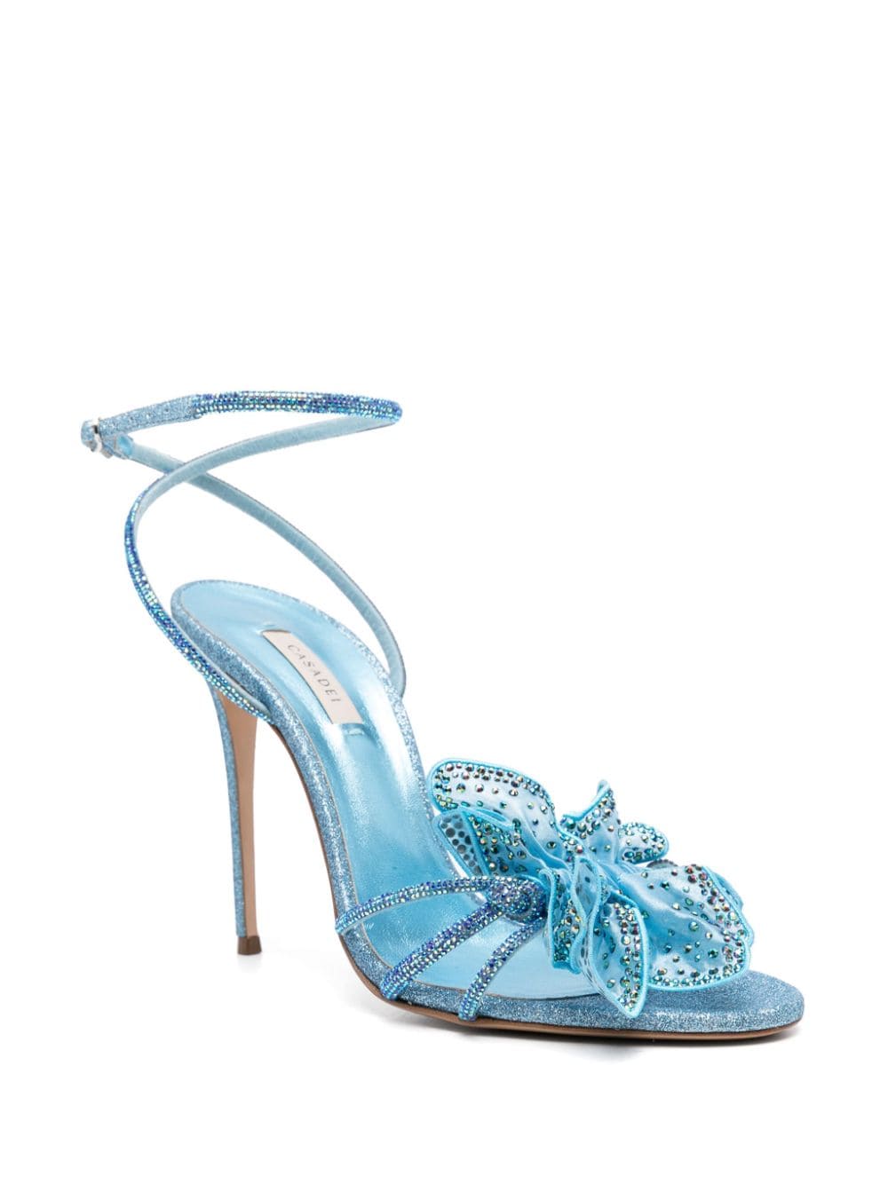 Shop Casadei Julia Orchidea 100mm Sandals In Blue