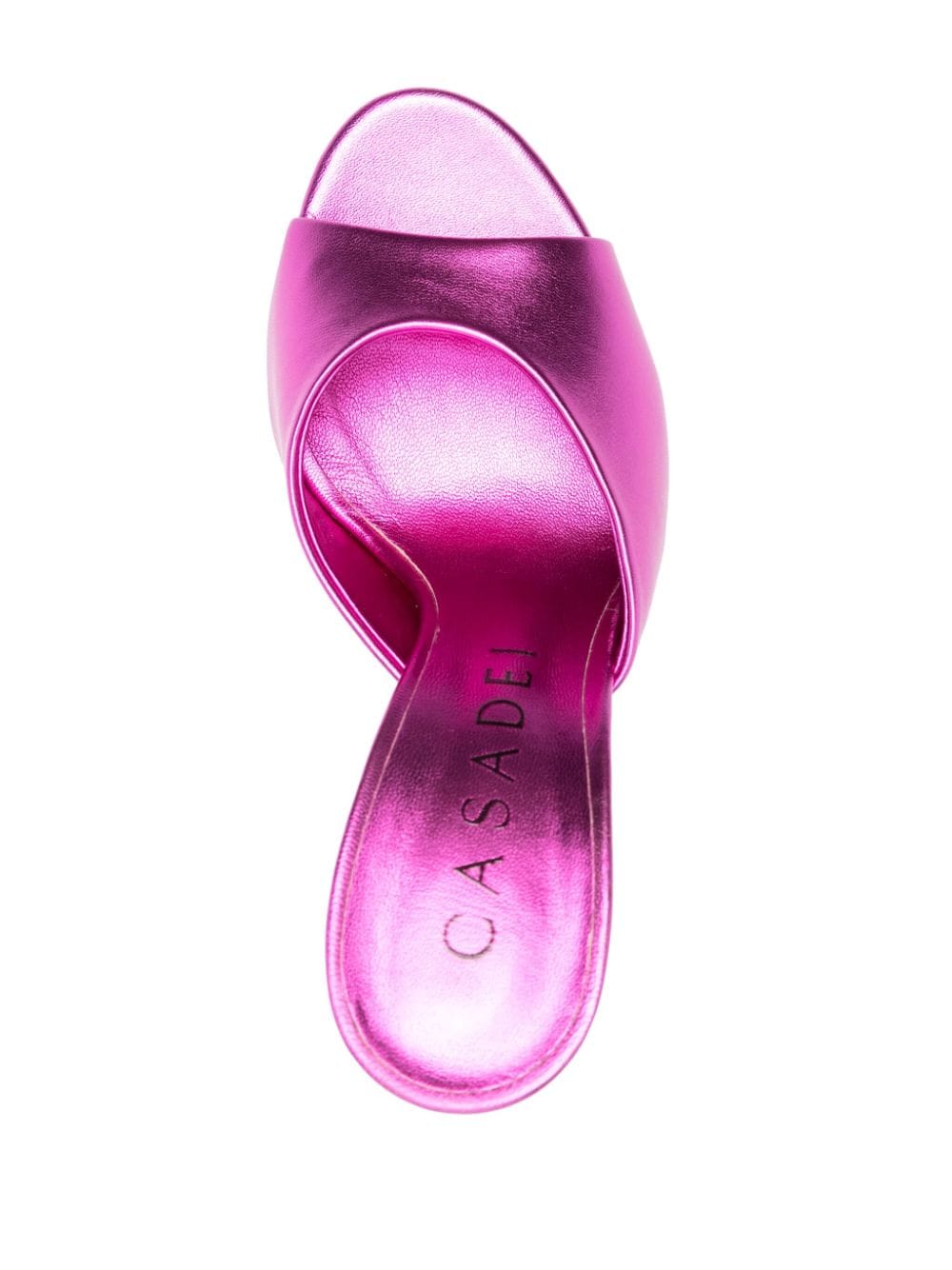 Shop Casadei Blade Flash100mm Patent-leather Mules In Pink