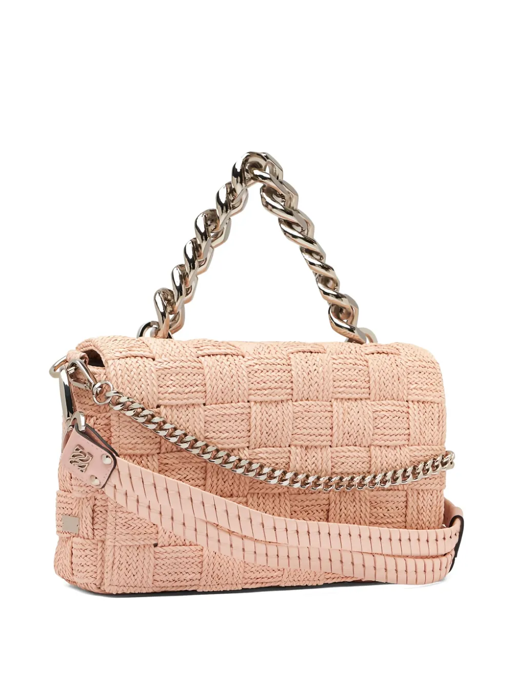Casadei Hanoi geweven schoudertas met ketting Beige
