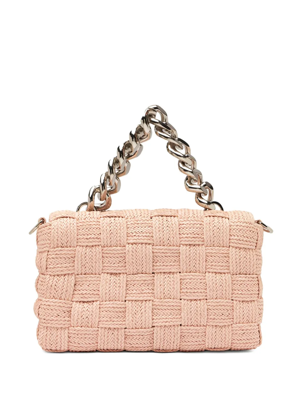 Casadei Hanoi geweven schoudertas met ketting Beige