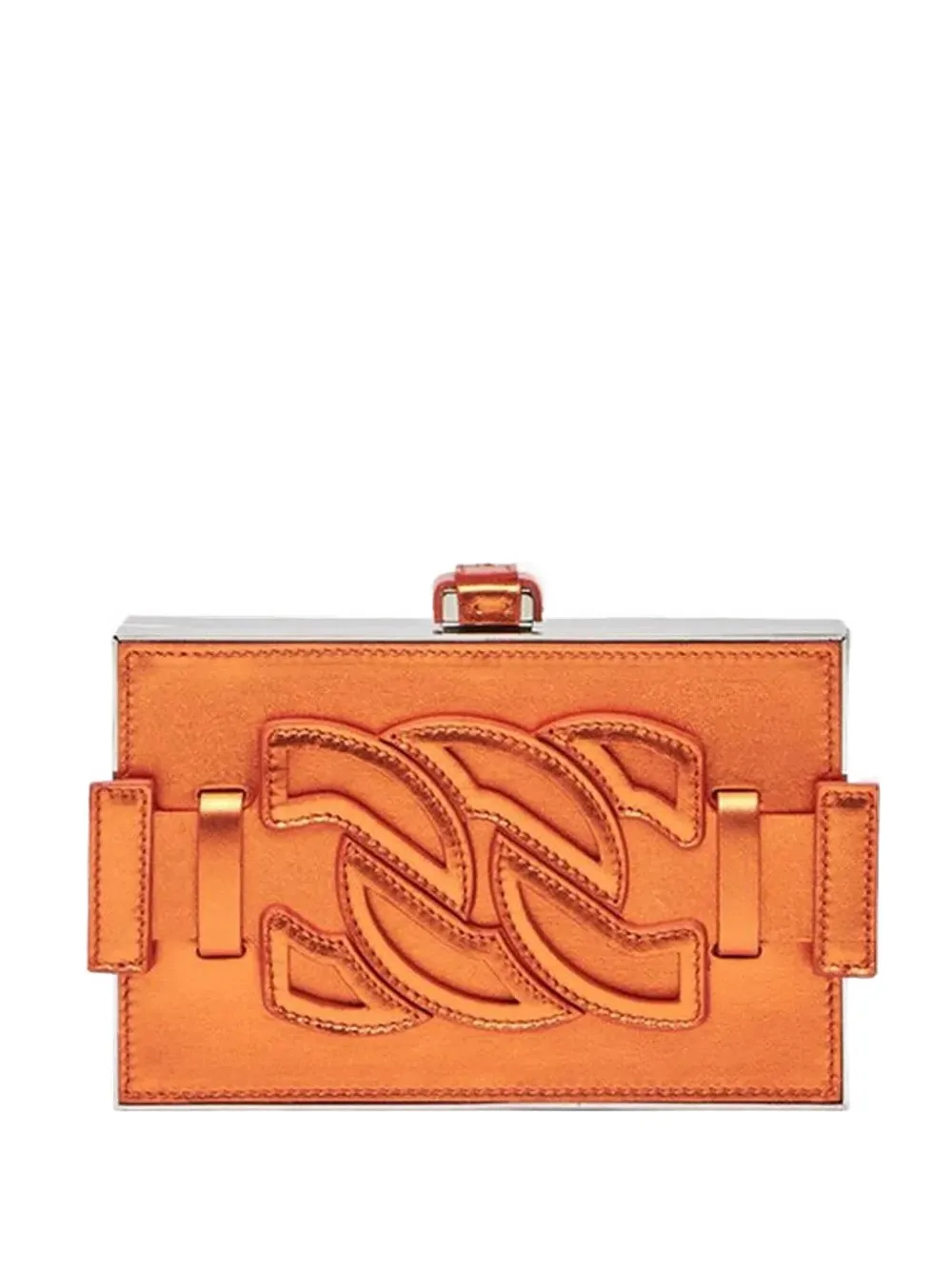Casadei Logo-patch Clutch Bag In Orange