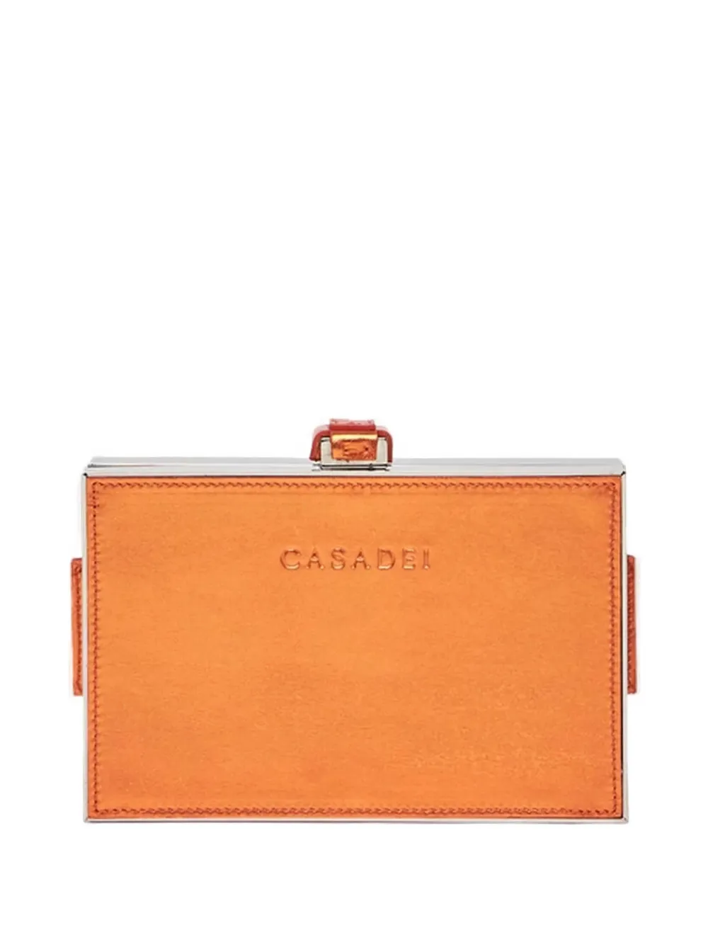 Casadei Logo-patch Clutch Bag In Orange