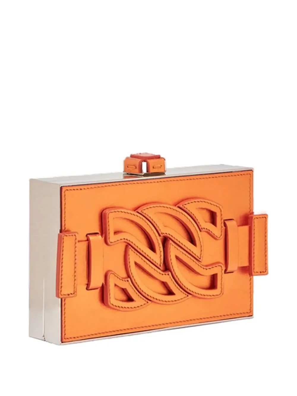 Casadei Logo-patch Clutch Bag In Orange