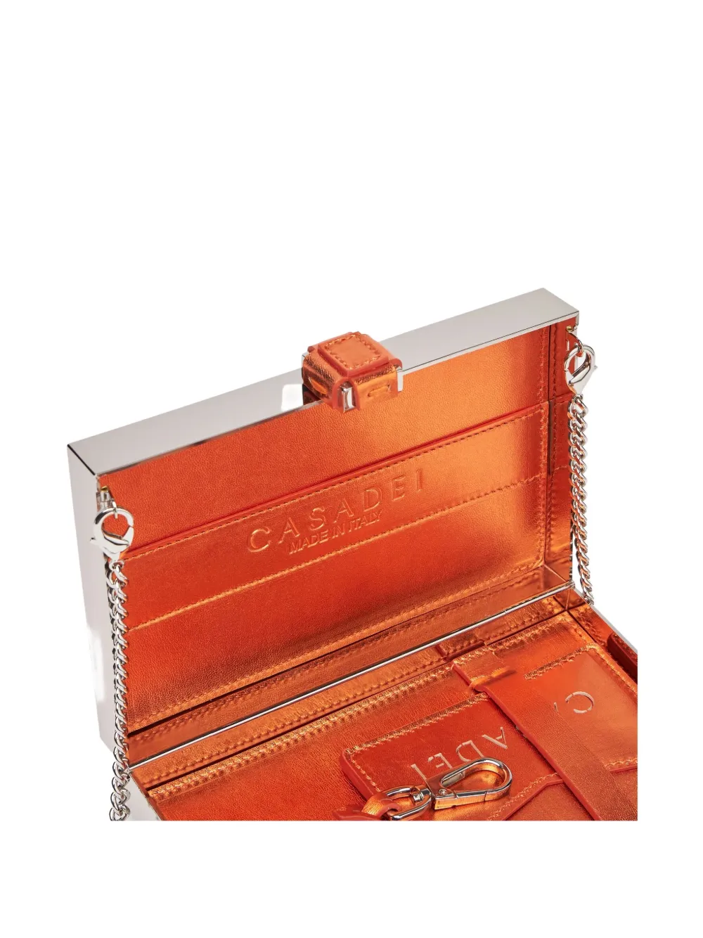 Casadei Logo-patch Clutch Bag In Orange
