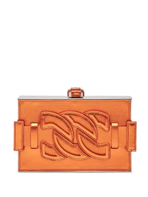 Casadei logo-patch clutch bag