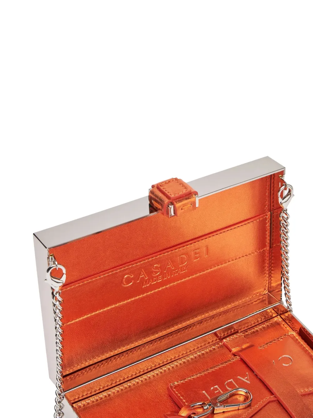 Casadei Clutch met logopatch Oranje