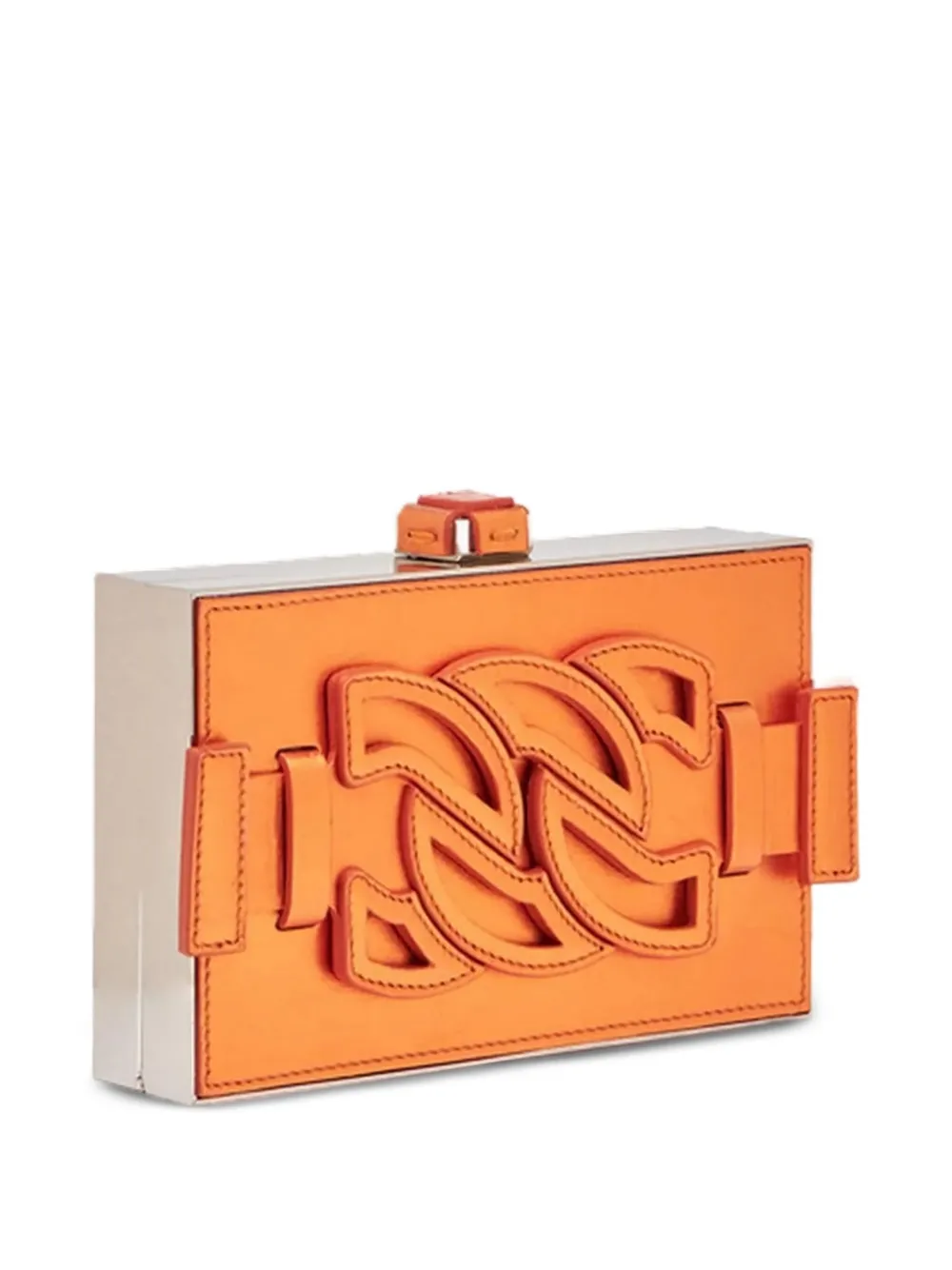Casadei Clutch met logopatch Oranje