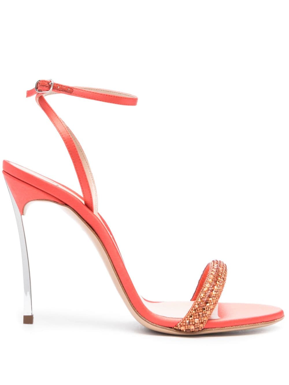 Casadei Blade 105mm Crystal Sandals In Pink
