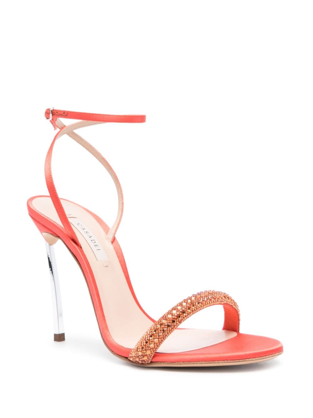 Shop Casadei Blade 105mm Crystal Sandals In Pink