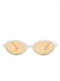 Miu Miu Eyewear logo-plaque oval-frame sunglasses - White