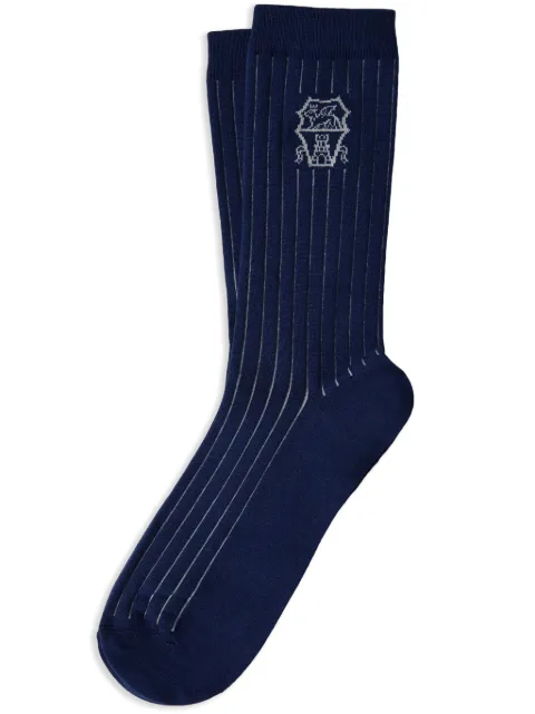 Brunello Cucinelli intarsia-knit logo socks