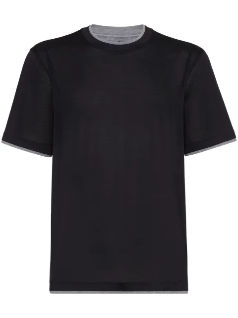 Brunello Cucinelli layered-effect silk-cotton T-shirt