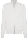Brunello Cucinelli funnel-neck cashmere cardigan - White
