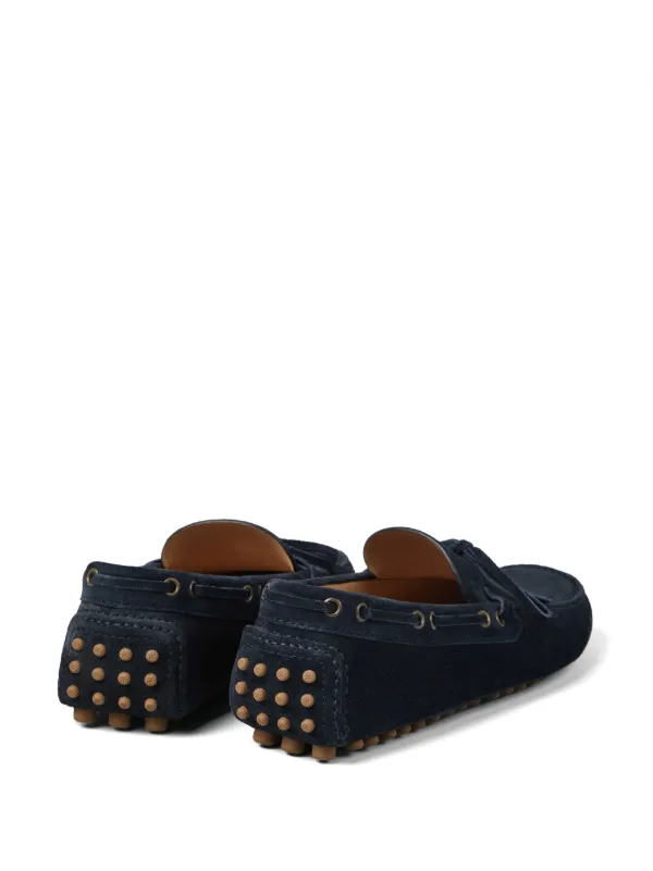 Brunello Cucinelli lace-detailed Suede Loafers | Blue | FARFETCH display picture 1