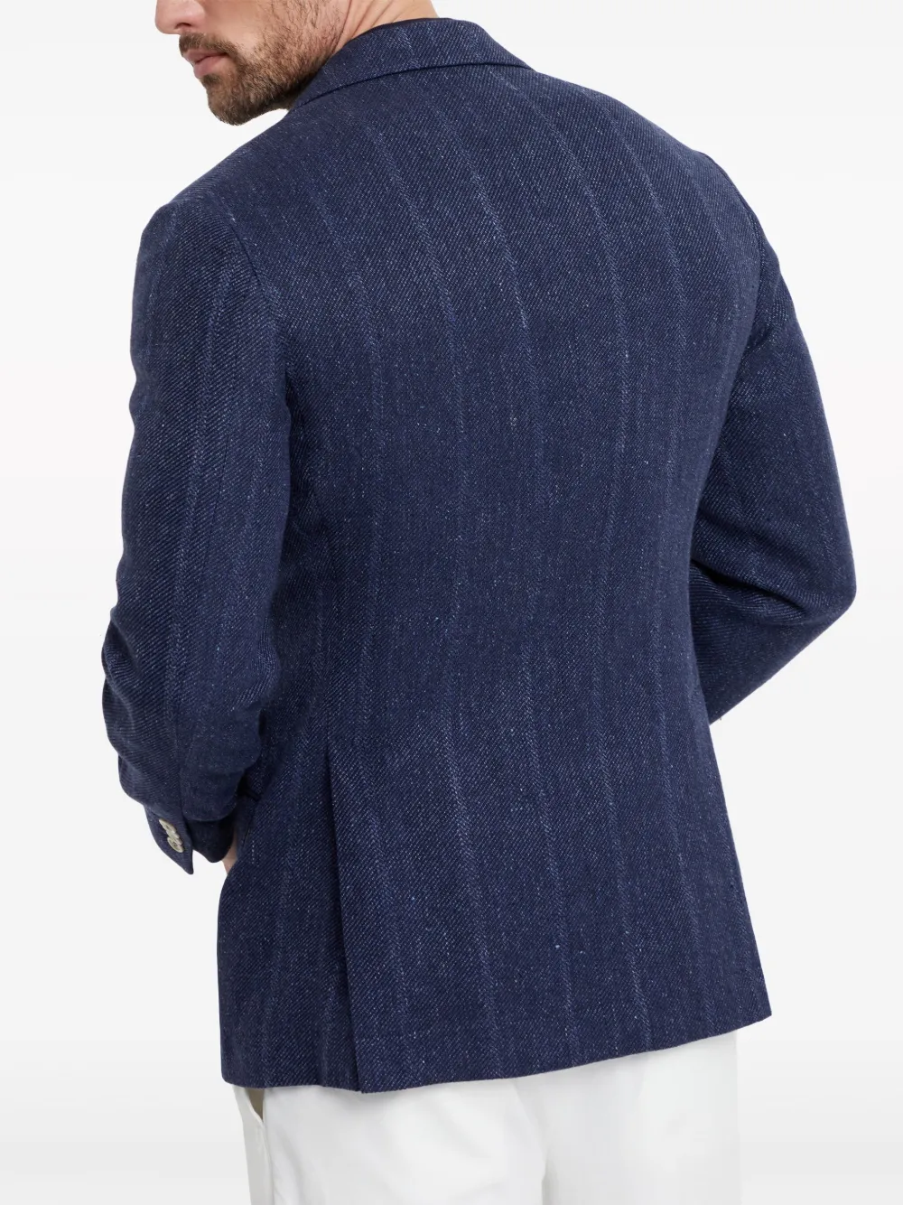 Brunello Cucinelli Blazer met mélage-effect Blauw