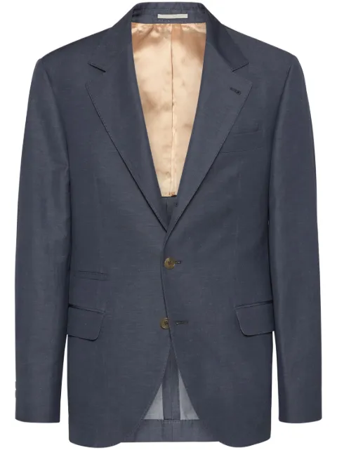 Brunello Cucinelli single-breasted wool-linen blazer