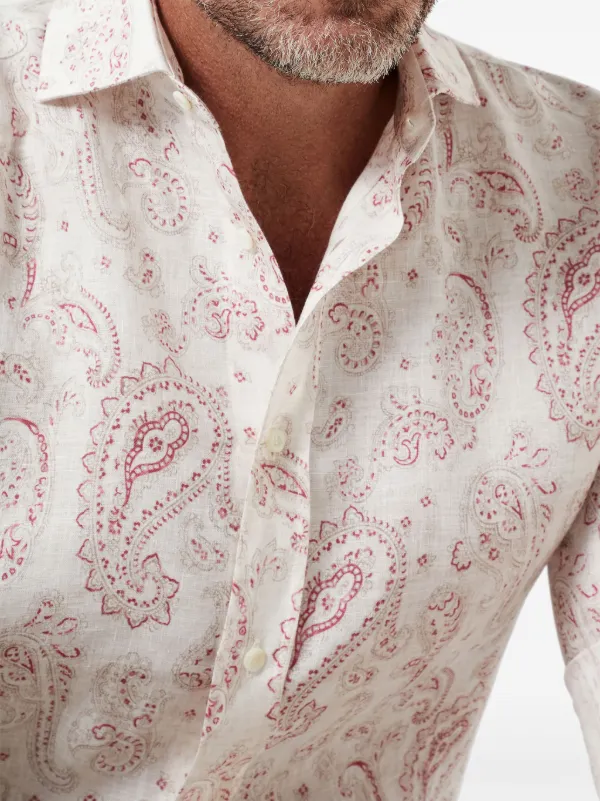 Brunello Cucinelli paisley-print Linen Shirt | Neutrals