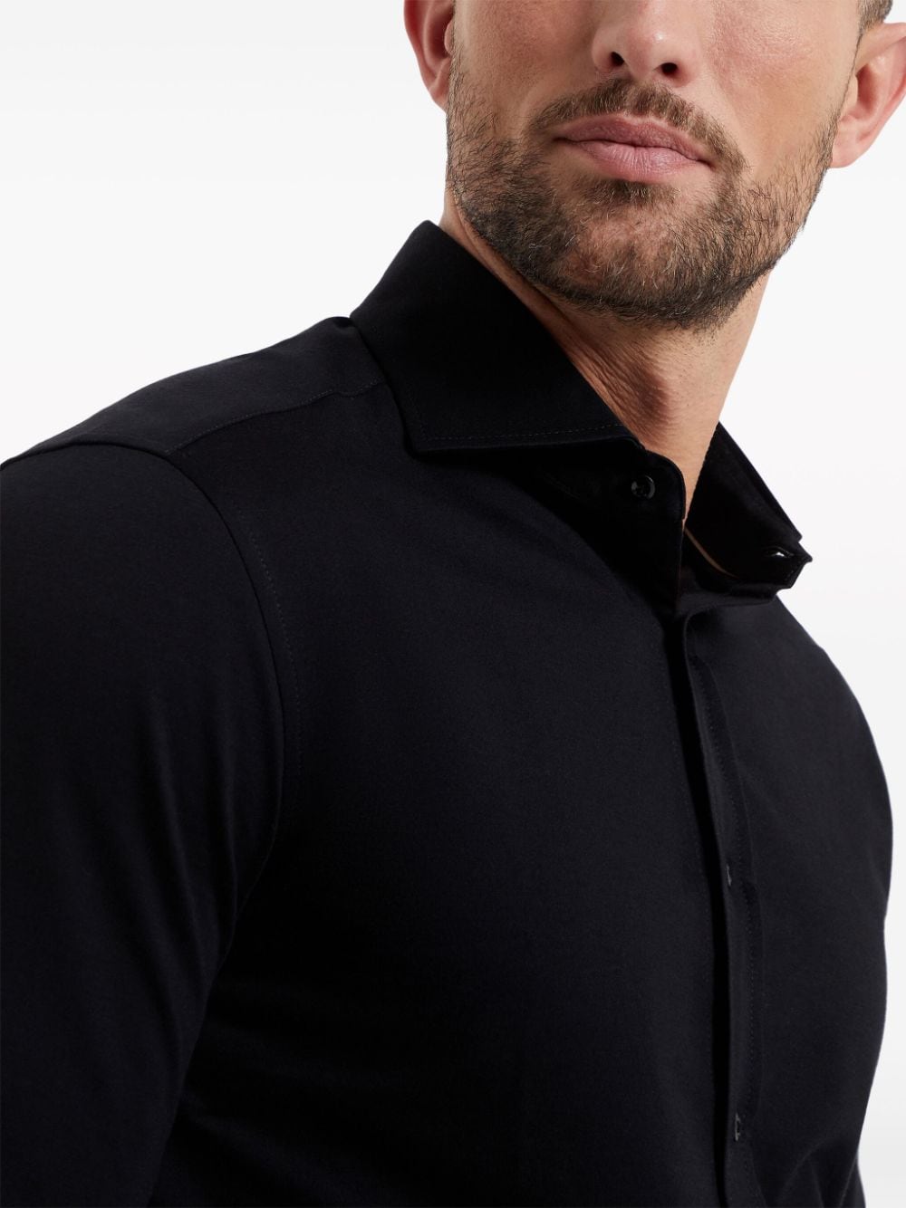 Brunello Cucinelli Overhemd met gespreide kraag Zwart