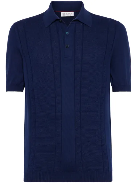 Brunello Cucinelli panelled cotton polo shirt