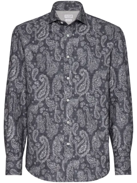 Brunello Cucinelli paisley-print cotton shirt