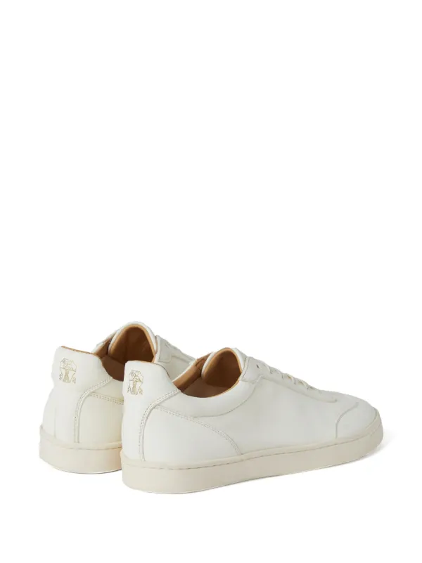 VIP【関税送料無料】希少 BRUNELLO CUCINELLI WHITE SHOES Brunello Cucinelli logo-print Panelled low-top Sneakers