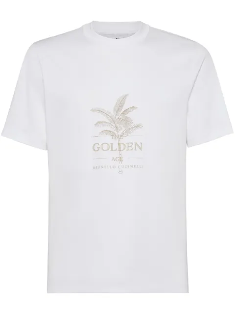 Brunello Cucinelli logo-print cotton T-shirt 