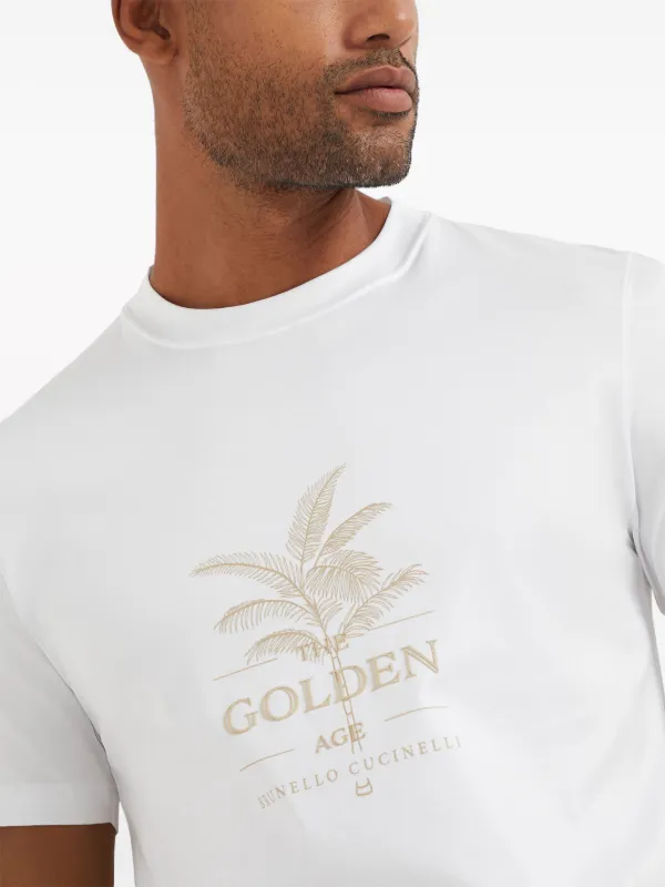 Brunello Cucinelli logo-print Cotton T-shirt | White