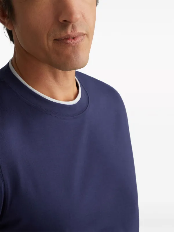 【送料&関税込】Brunello Cucinelli Layered-effect T-shirt Brunello Cucinelli layered-effect T-shirt | Blue | FARFETCH