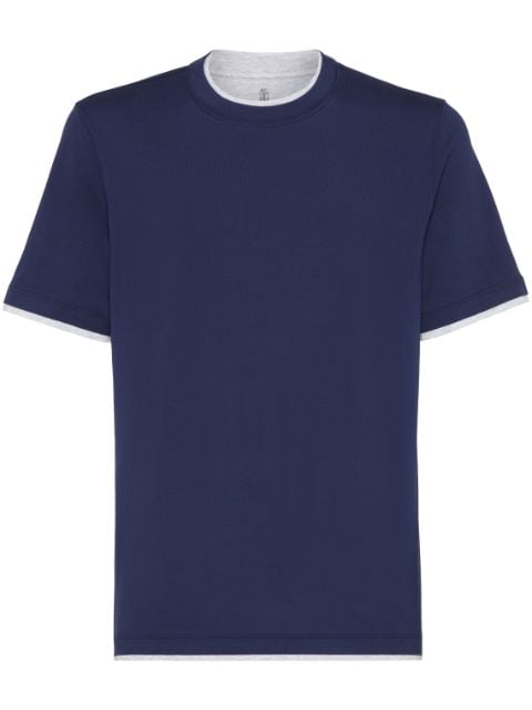 Brunello Cucinelli layered-effect cotton T-shirt