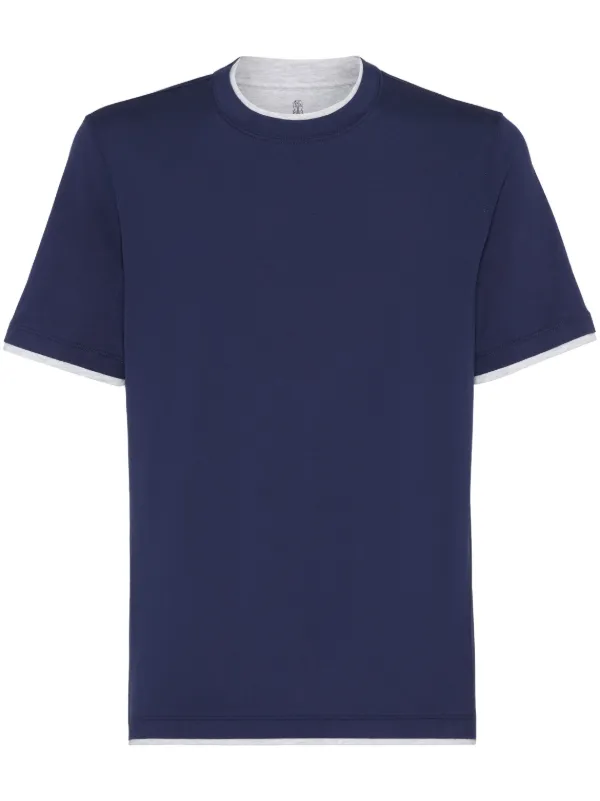 【送料&関税込】Brunello Cucinelli Layered-effect T-shirt Brunello Cucinelli layered-effect T-shirt | Blue | FARFETCH