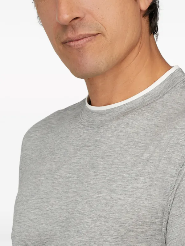 Brunello Cucinelli Layered crew-neck T-shirt | Grey