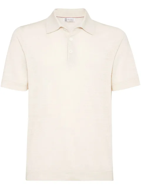 Brunello Cucinelli playera tipo polo texturizada con cuello de canalé 