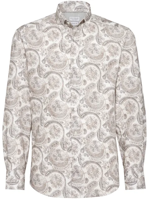 Brunello Cucinelli paisley-print cotton shirt