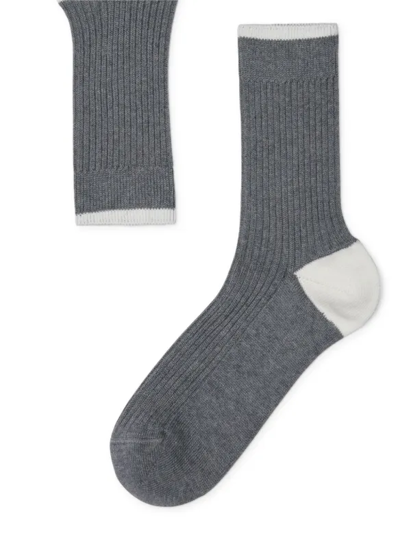 Brunello Cucinelli ribbed-knit Cotton Socks | Grey | FARFETCH AU