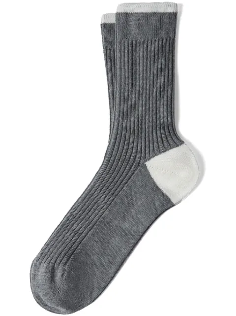 Brunello Cucinelli chaussettes en coton à design nervuré