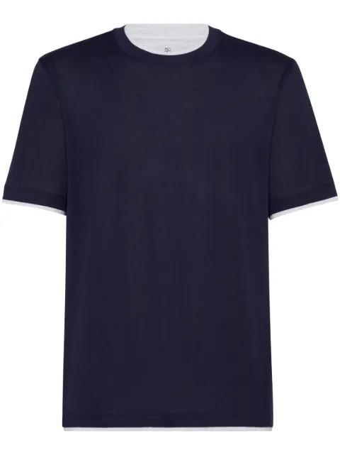 Brunello Cucinelli layered-design silk-blend T-shirt 