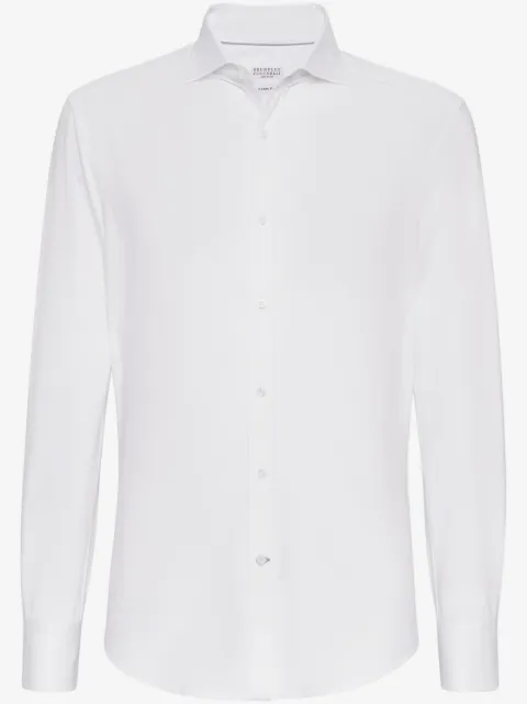 Brunello Cucinelli spread-collar cotton shirt