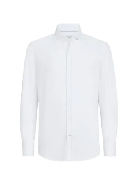 Brunello Cucinelli spread-collar cotton shirt