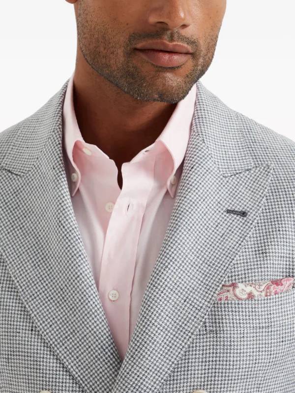 Brunello Cucinelli Puppytooth double-breasted Linen Blazer Brunello Cucinelli Puppytooth double-breasted Linen Blazer