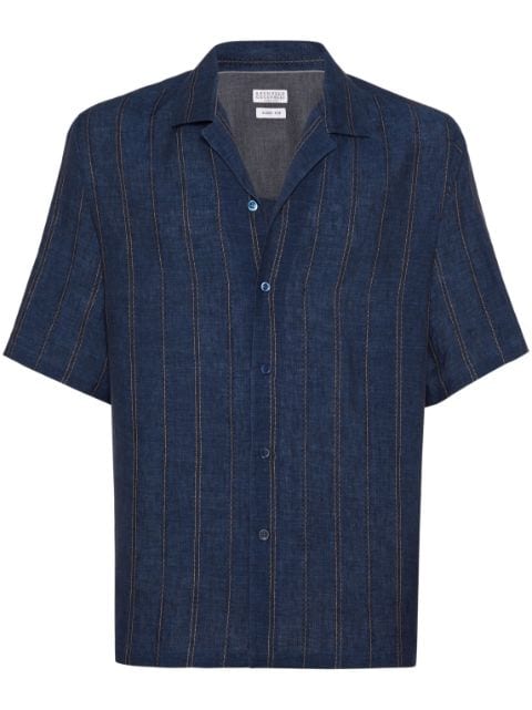 Brunello Cucinelli short-sleeve linen shirt