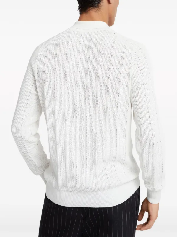 Brunello Cucinelli long-sleeve Cotton Polo Shirt | White