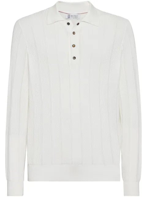 Brunello Cucinelli long-sleeve cotton polo shirt