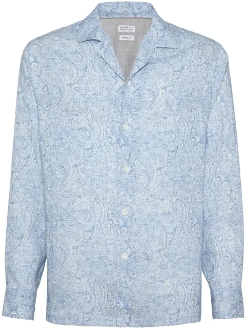 Brunello Cucinelli camisa con estampado de cachemira