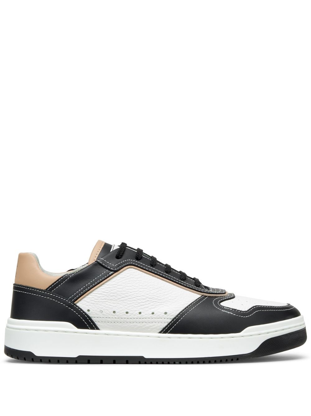 Shop Brunello Cucinelli Colour-block Panelled Leather Sneakers In White