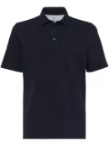 Brunello Cucinelli button-fastening linen polo shirt - Blue