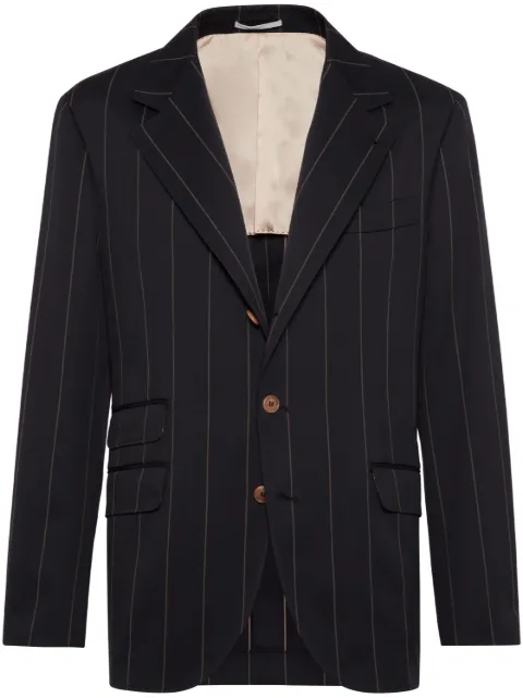 Brunello Cucinelli stripe-pattern wool-blend blazer 