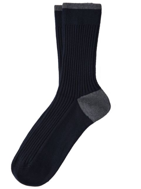 Brunello Cucinelli contrast-trim cotton socks