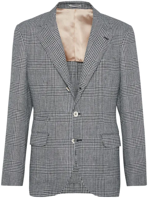 Brunello Cucinelli puppytooth linen blazer