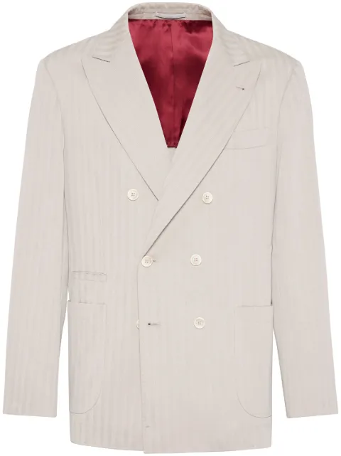 Brunello Cucinelli striped double-breasted blazer