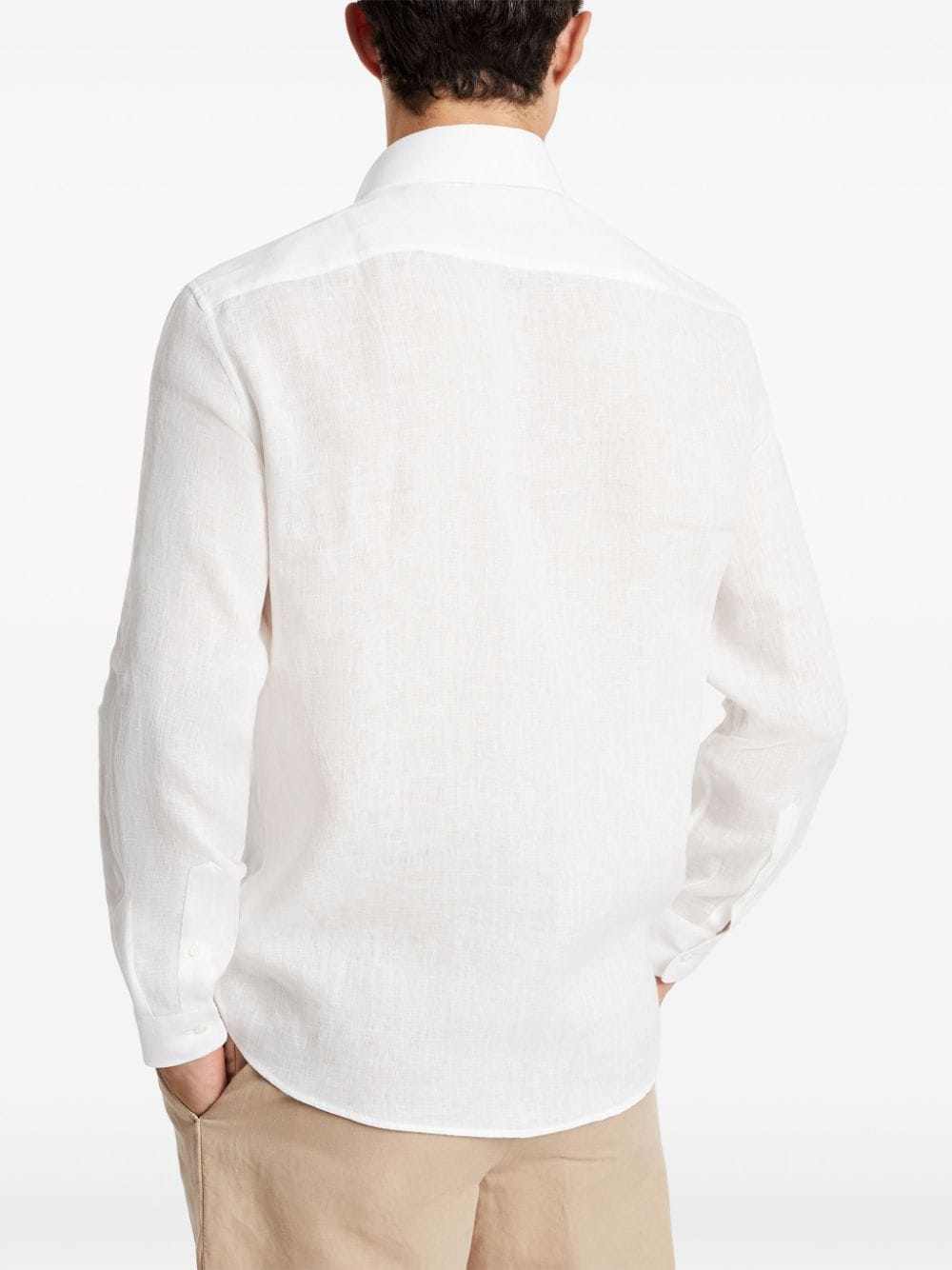 Shop Brunello Cucinelli Buttoned-up Linen Shirt In White